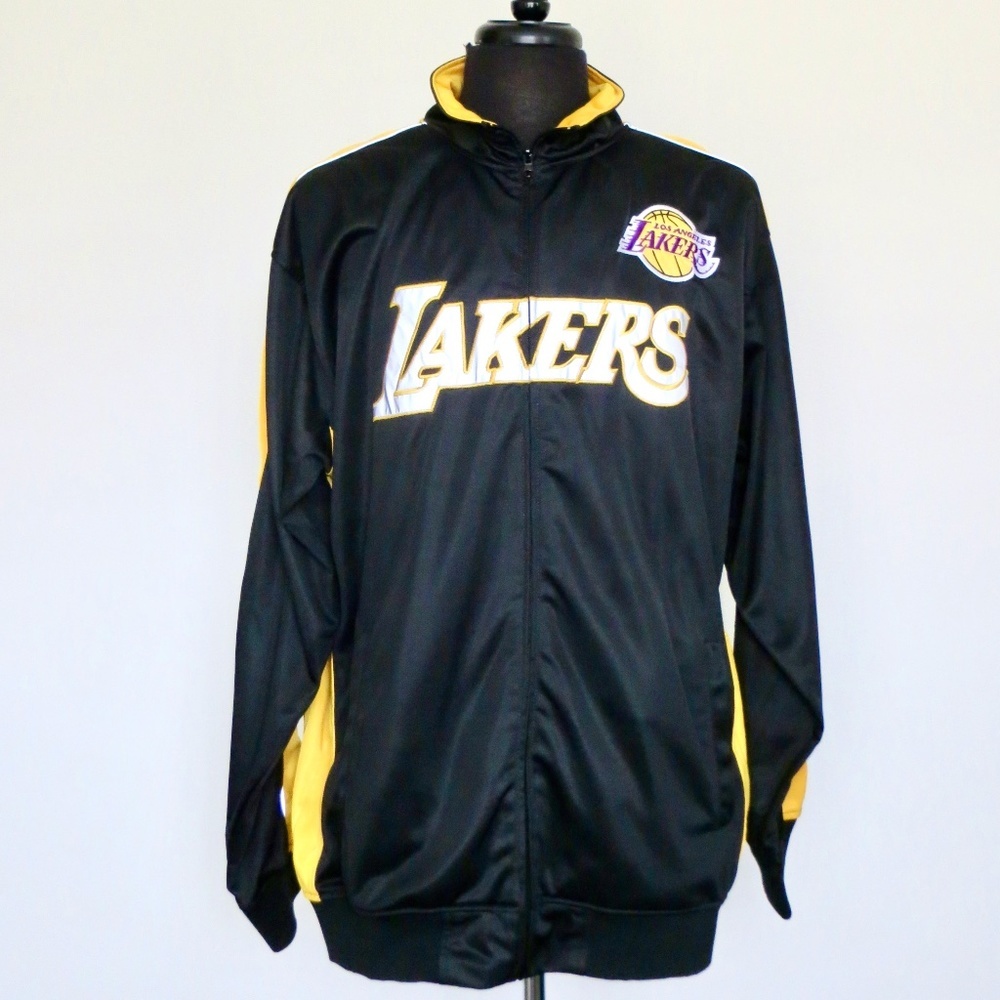 NBA Los Angeles Lakers Full Zip Jacket Embroidered Black Men’s Size 2XT